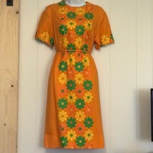 Vintage orange 60s dress